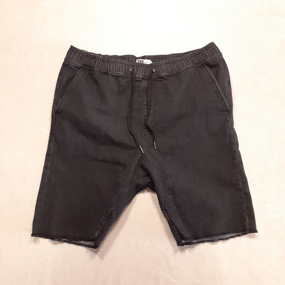 LIRA Crtv/Scty Clothing Mens Drawstring Jogger Shorts L Black/Distressed TJ10102